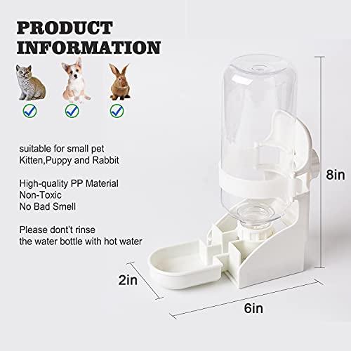 Rabbit Hay Food Bin Feeder and Bunny Water Bottle Set (WHITE / Large)