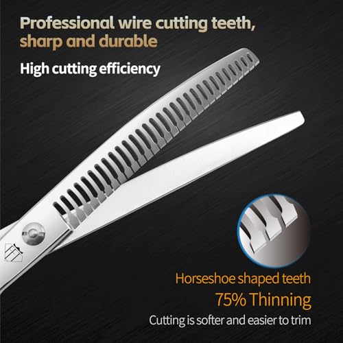 FENICE Professional Pet Grooming Scissors (Curved Chunker / 6.5 inch)