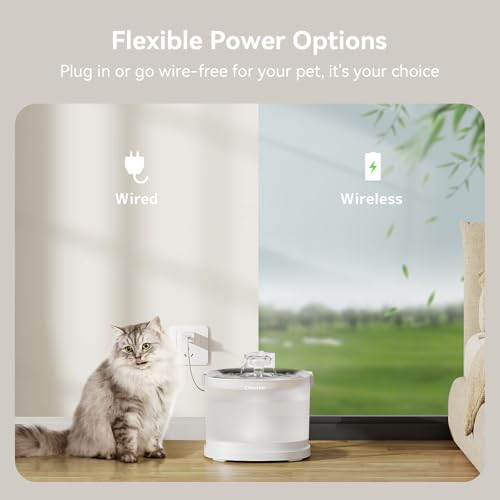 Pumpless Cat Water Elfin Fountain (White / Cordless | Standard)
