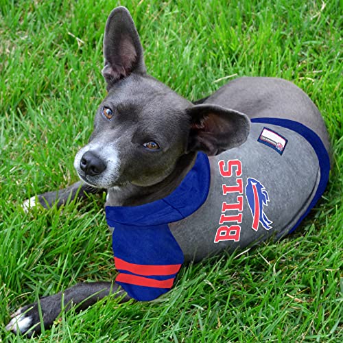 Hoodie for Dogs & Cats. NFL Football Licensed Dog Hoody Tee Shirt (Large / Buffalo Bills)