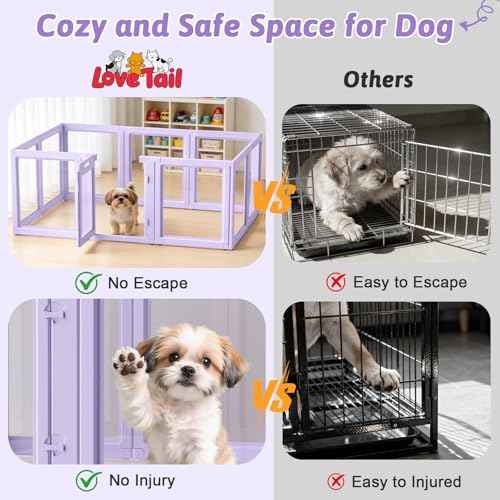 Acrylic Dog Playpen Indoor (Purple / 23.6"H)