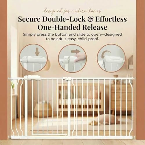 Narrow Baby Gate for Stairs 25 (White / 25"-28"/63.5-71CM)
