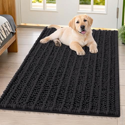 Dog Door Mat for Muddy Paws 40x32 (Layered-Black / 40"X32")