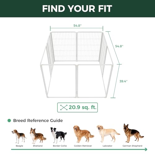 AuraSpace Pro Acrylic & Wire Mesh Indoor Dog Playpen (White / 40"H)