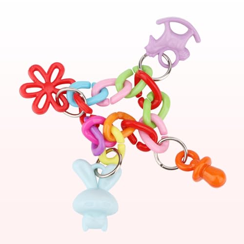 Bird Parrot Foot Toy Chewing Swing Bite Toy Plastic Parrot Toys Bird Toys Macaw Toys for Lovebirds Conures Caiques Sun Parakeet Cockatiel Budgie (Plastic Swing)