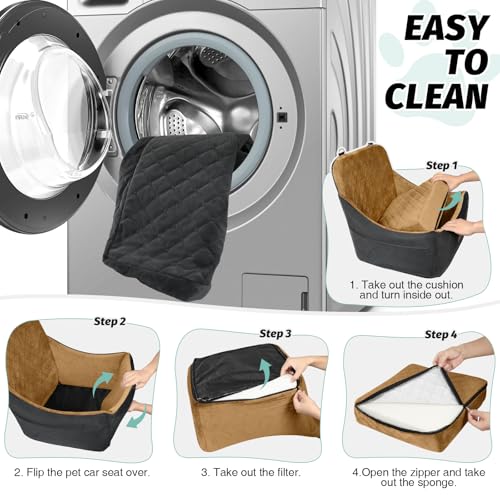Dog car seat for Medium Dogs (Black/Coffee / Medium)