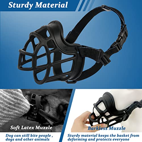 Dog Muzzle Basket Muzzle Anti Biting Chewing for Medium Large Dog (3 (Snout 9½-10½") / Black)