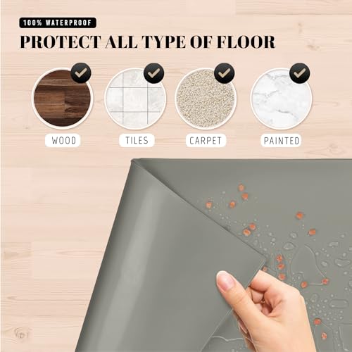 32x24 Waterproof Silicone Dog Food Mat (Grey / 32" x 24")