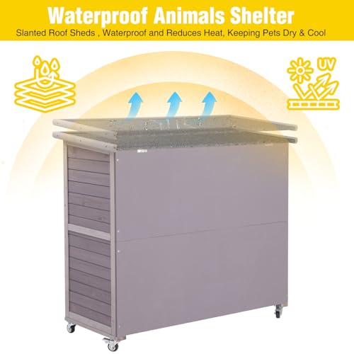 Rabbit Hutch Indoor (Grey2 / 47.2"L x 19.7"W x 42"H)