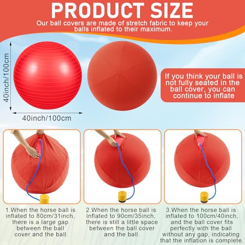 Giant 40 Inch Herding Balls with Ball Cover (Red / 40 Inch / Classic)