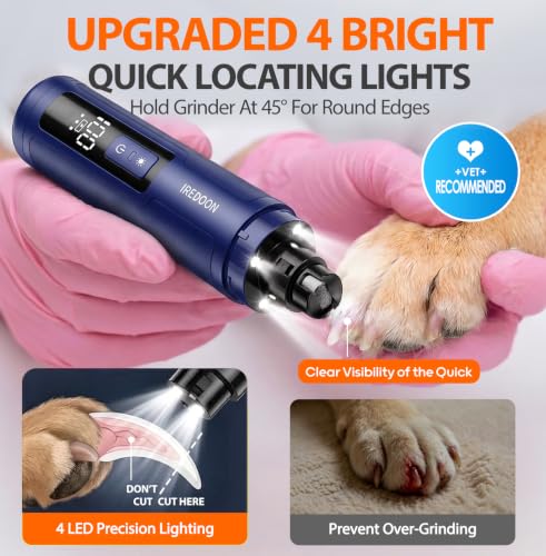 Dog Nail Grinder with 4 LED Lights (Sapphire Blue)