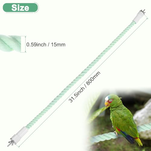 1 Pack Rope Perches for Bird Cages (Cyan)