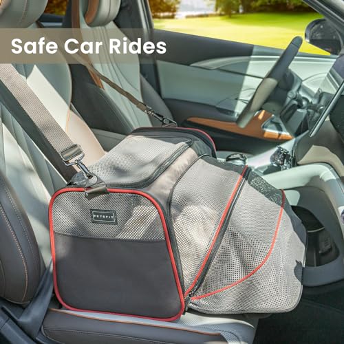 Airline Approved Expandable Large Cat Carrier Small Dog Carrier (17.0"L x 11.0"W x 11.0"H / Gray Brown)