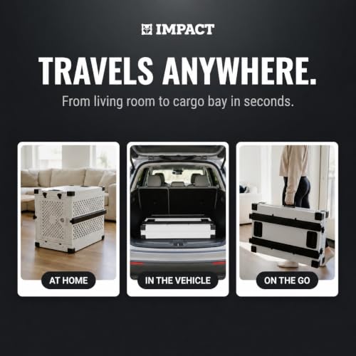 Impact Collapsible Dog Crate (Black / 24.5"L x 18.5"W x 23.0"H)