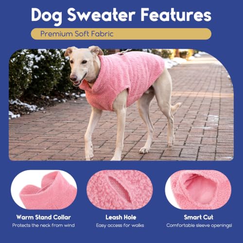 Sherpa Dog Sweater Small Dog Vest Puppy Shirt for Small Medium Dogs (X-Small / Solidpink)