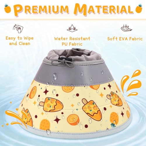 Cat Cone Collar Soft to Stop Licking (Orange / M)