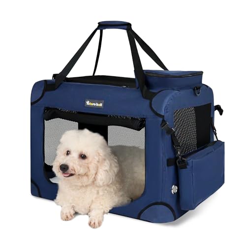 Extra Large Cat Carrier for 2 Cats Collapsible Soft Pet XL Crate for Large (24.0"L x 16.5"W x 16.5"H / Blue)