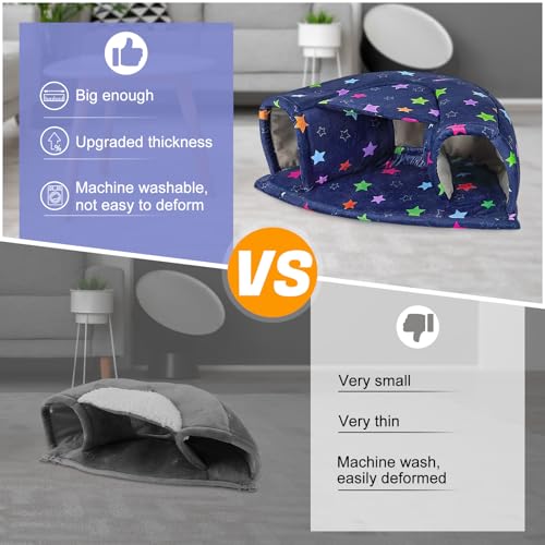 Washable Guinea Pig Hideout Large Cozy Bed for Small Pets (Blue)