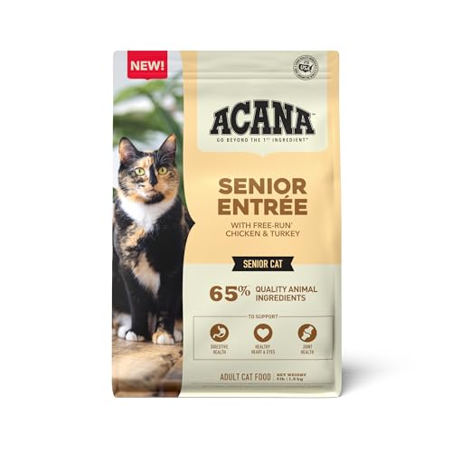 Dry Cat Food Senior Entrée Chicken Turkey and Duck 4lb Bag (4 Pound (Pack of 1))