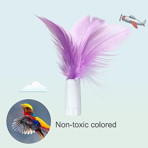 6PCS Feathers Replacement and Soft Furry Accessories ONLY Fits Cat Toys