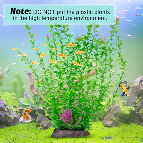 Aquarium Plastic Plants Aquarium Decor Artificial Fish Tank Plants (C / 20.4 in)