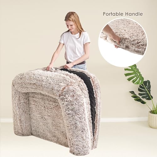 Orthopedic Foldable Human Dog Bed (72x44x11(Folded 44x36) / Faded Brown)