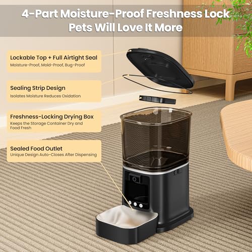 Automatic Cat Feeder with Camera (BLACK)