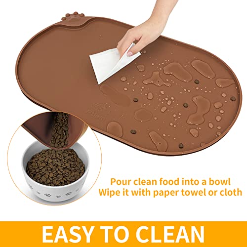 Silicone Pet Placemat (Brown / 24"L x 16"W)