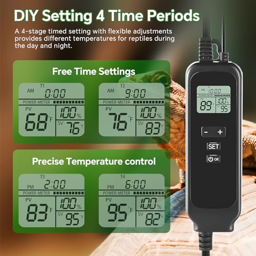 5.5 inch Reptile Heat Lamp Fixture with Thermostat and Timer (5.5 inch without CHE Bulb)