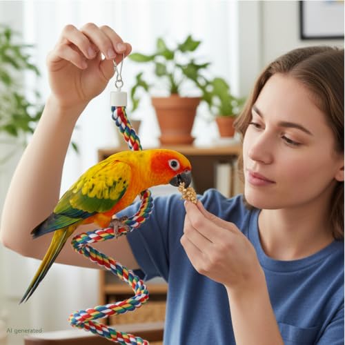 Bird Rope Perch & Birds Swing Set (polychrome / Medium)