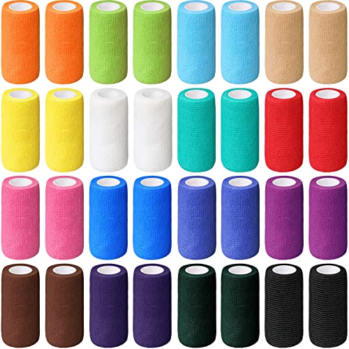 36 Pcs Self Adherent Bandage 4" X 5 Yard Wrap Breathable (Multicolored / 4" X 5 Yard)