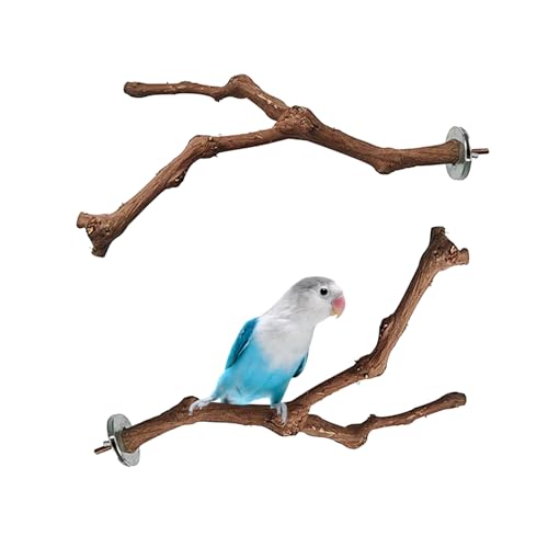 2Pcs Wood Perches for Bird Cage