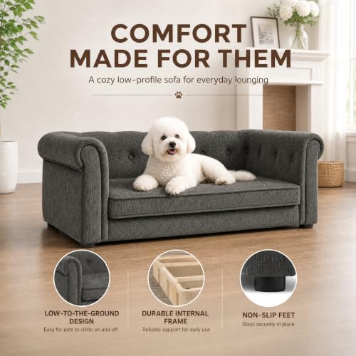 39" Dog Sofa Couch for Medium Dogs (39 inch / Grey)