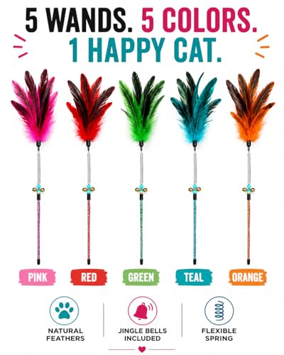 Cat Feather Wand Toy Set