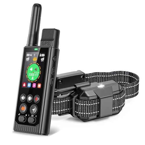 3-in-1 Wireless Dog Fence, Real-Time GPS Tracker & Training Collar (Deep Black)