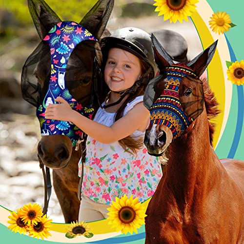 12 Pieces Horse Fly Mask Bulk (Geometric Patterns / Large)