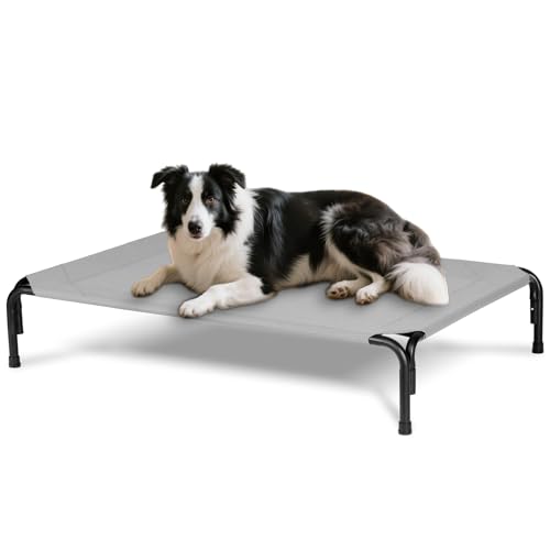Elevated Dog Bed for Outdoor (Grey / 41"L x 27"W x 8"Th)