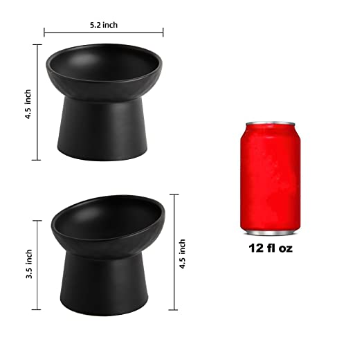 Elevated Cat Bowls (Black / 5.2 Inch (Pack of 2))
