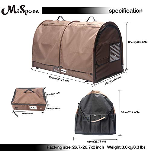 Mispace Portable Twin Compartment Show House Cat Cage (Brown)