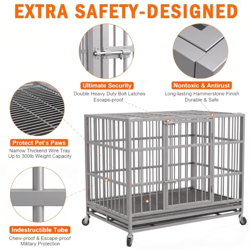 48“ Heavy Duty Dog Crate (Silver)