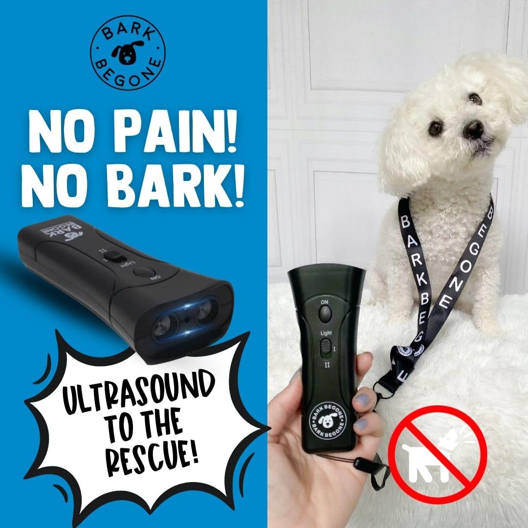 Ultrasonic Dog Bark Deterrent & Behavior Corrector (Black 9V (1 Pack))