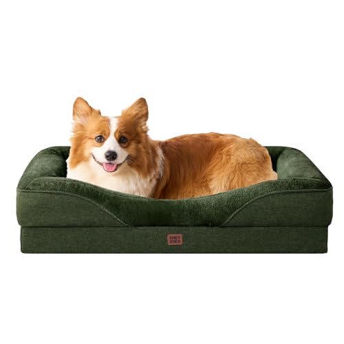 Orthopedic Dog Bed for Medium Dog (Dark green / 35x22x6.5)