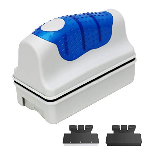 Magnetic Aquarium Fish Tank Glass Algae Glass Cleaner Scrubber Floating Clean Brush (XL / Blue)