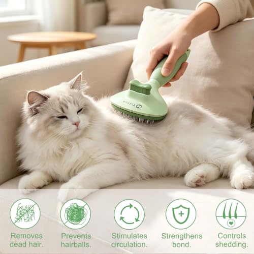 Cat Brush for Shedding (Green)