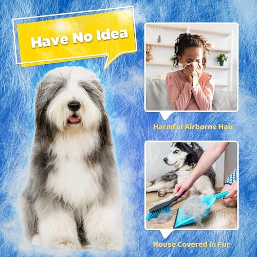 Pet Hair Removal Glove with 255 Silicone Tips for Dogs & Cats (Grey)