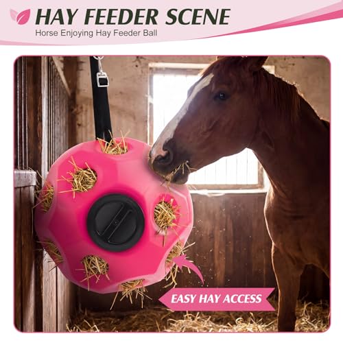 15.75" Extra Large Slow Feed Hay Ball for Horses (Pink)