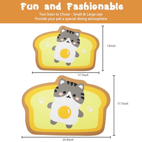 Cat Food Mats for Floor (Egg / 23.6"L x 13.7"W)