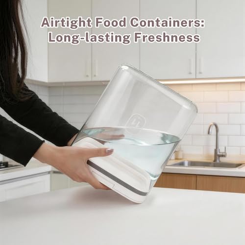 11 Lbs Airtight Dog Cat Food Storage Container and Dog Treat Containers BPA (White-11L-C)