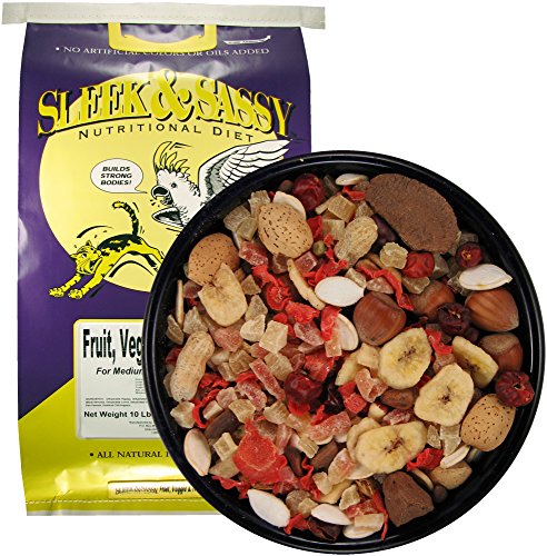 Fruit, Veggie, Nut Parrot Treat Perfect for Large Conures, Amazons, African Greys, Cockatoos, Pionus-Parrots & Macaws (10 lbs.) (10 Pound (Pack of 1))