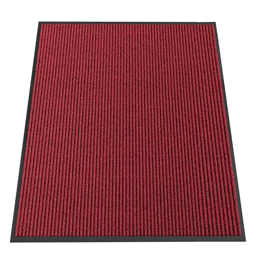 Indoor Outdoor Door Mat (Red / 4' x 5' (Rectangular))